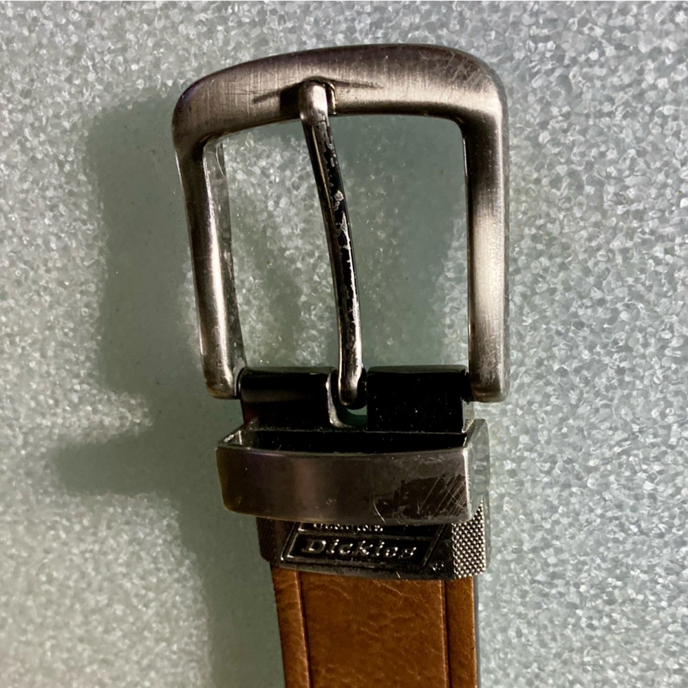 Dickies Men’s brown leather Belt  double- sided - Picture 8 of 16